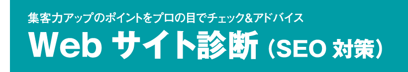 集客力アップのポイントをプロの目でチェック＆アドバイスWebサイト診断（SEO対策）