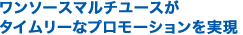 ワンソースマルチユースがタイムリーなプロモーションを実現